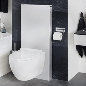 WC suspendu avec module de rinçage Geberit Monolith